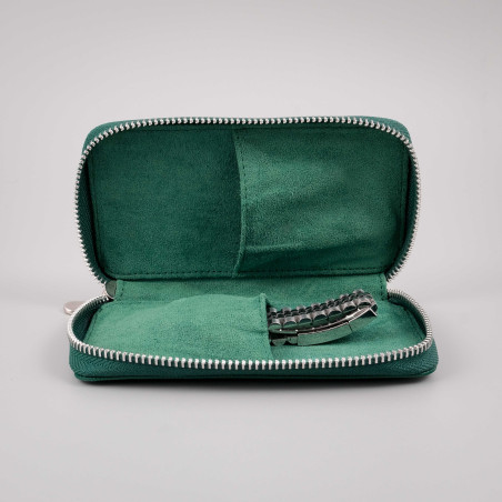 Saffiano Zip Case – Skladné kožené pouzdro na hodinky se zipem