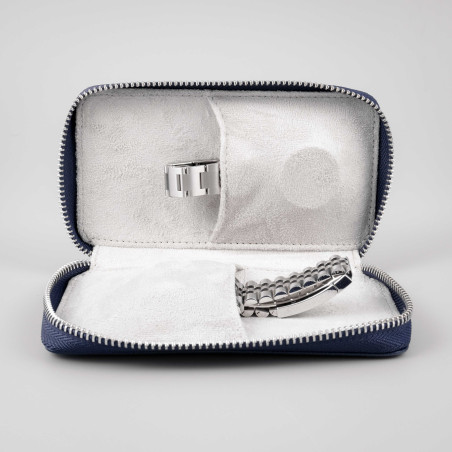 Saffiano Zip Case – Skladné kožené pouzdro na hodinky se zipem