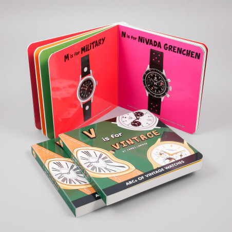 Illustrated ABC of vintage watches. Unique gift for fans of horological history.