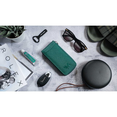 Saffiano Zip Case – Skladné kožené pouzdro na hodinky se zipem