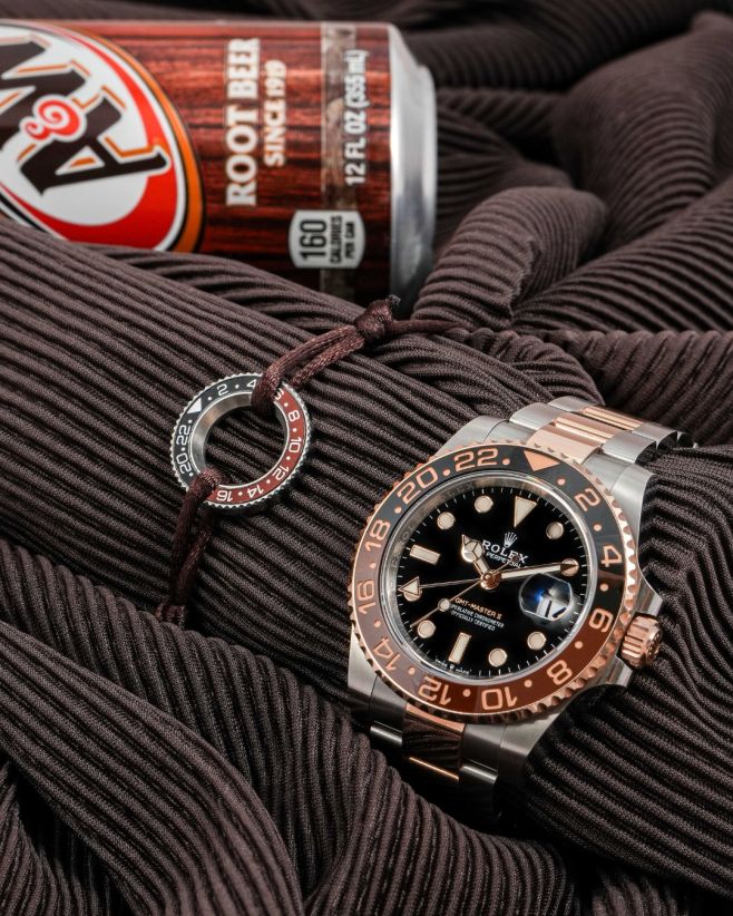 🤎 PWA GMT „Rootbeer“ náramek – inspirován legendárním Rolex GMT Master II Rootbeer 💎 Kovový kroužek v elegantní...